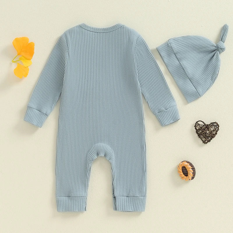 Infant Toddler Unisex Winter Bodysuit with Hooded Jacket Long Sleeve Crewneck Letter Embroidery Casual Romper