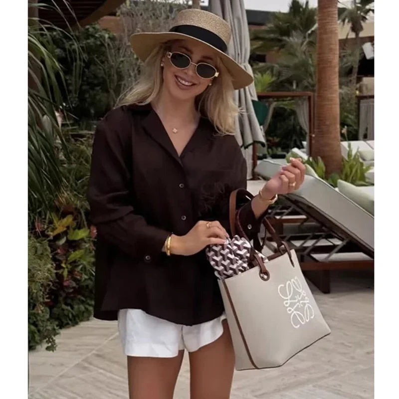 2025 New Women's Autumn Shirts Fashion Loose Elegant Office Shirts Chic Street Comfort Youth Travel Holiday Shirt Tops