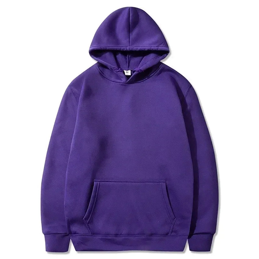 2024 men's and women's new hooded sweatshirt men's solid color sweatshirt women's and men's long sleeved inserted pocket pullove