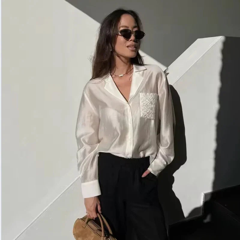 2025 New Women's Autumn Shirts Fashion Loose Elegant Office Shirts Chic Street Comfort Youth Travel Holiday Shirt Tops