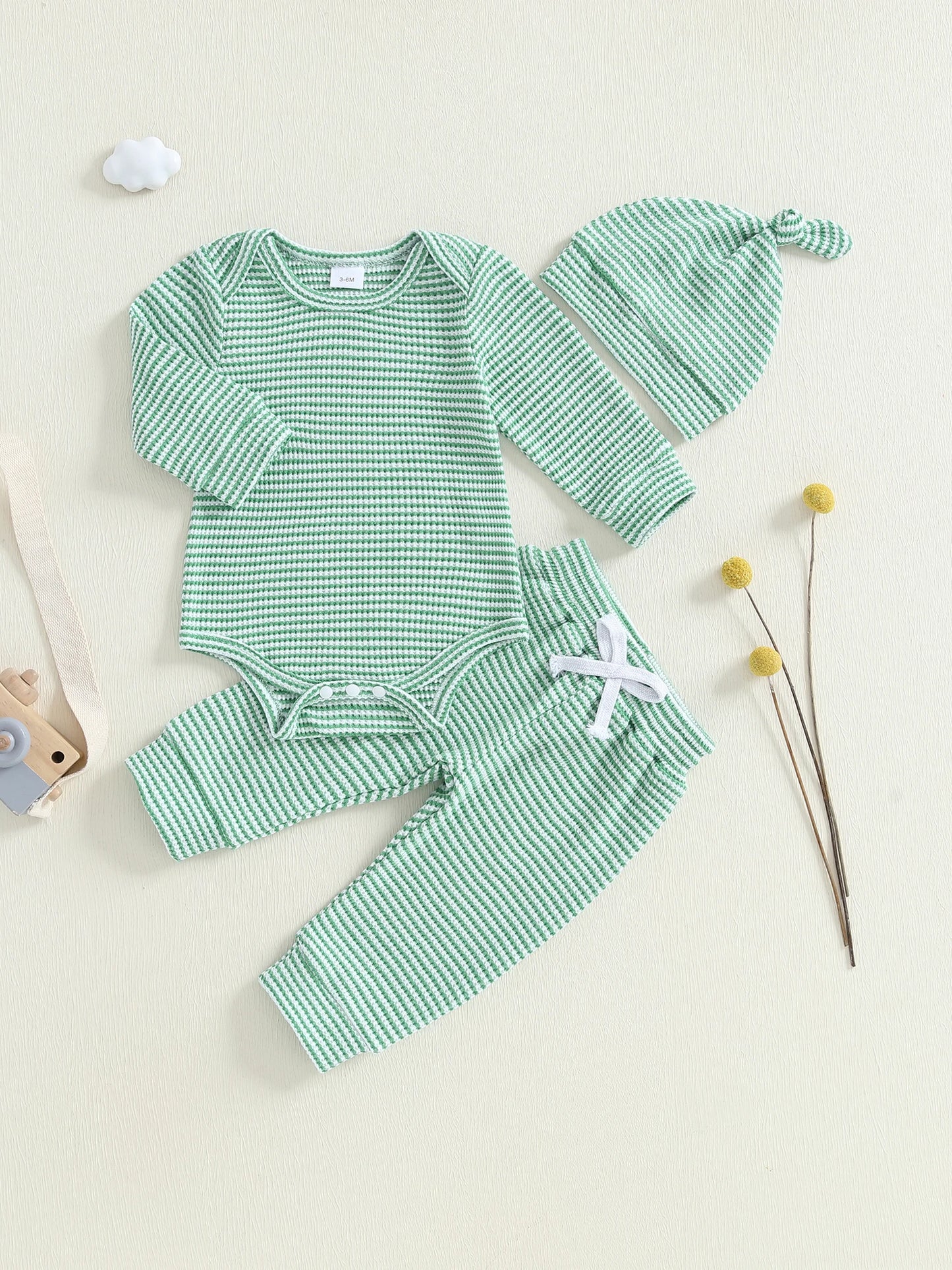 Baby Girl Winter Outfit Floral Print Hooded Jacket Fleece Lined Leggings and Pom Pom Beanie 3 Piece Set