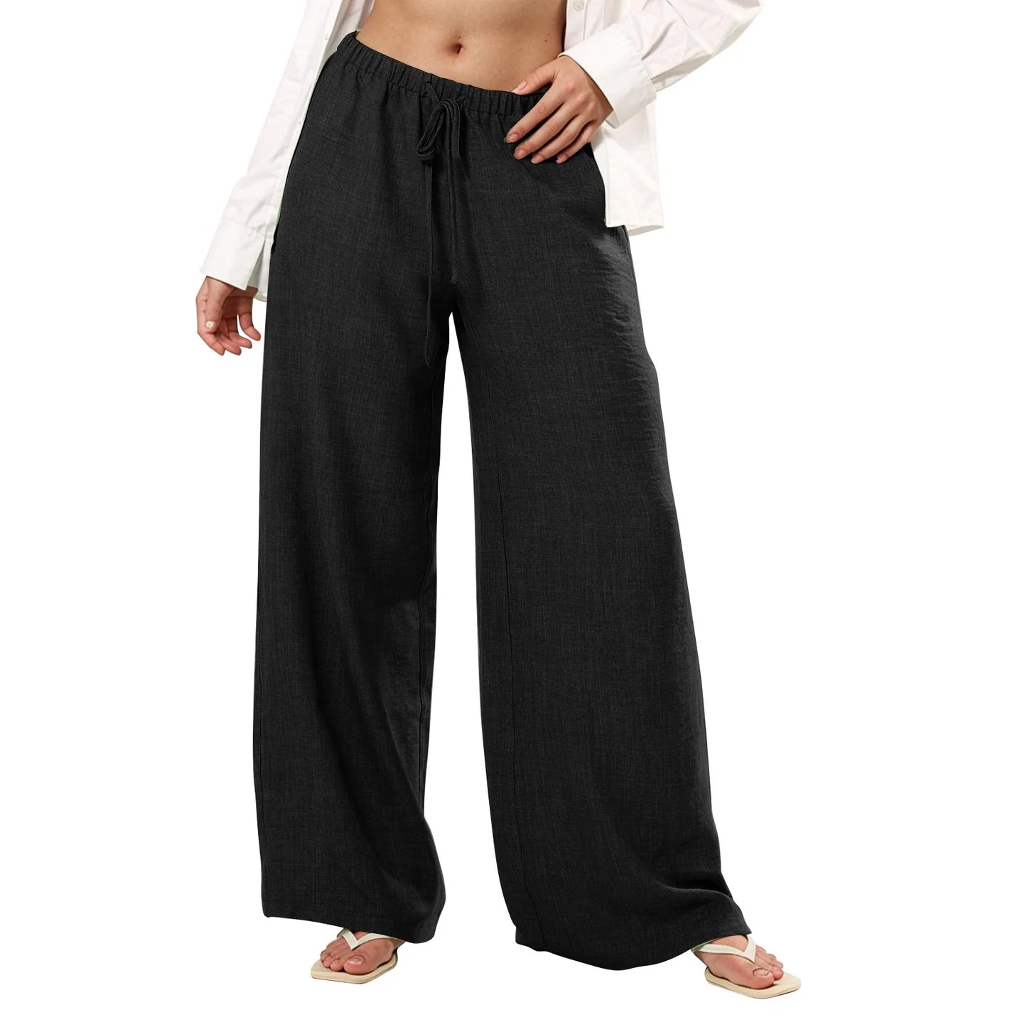 Womens Palazzo Pants Summer Casual Flowy Wide Leg Trousers Beach Travel Vacation Outfits Pantalones De Mujer Ropa De Mujer
