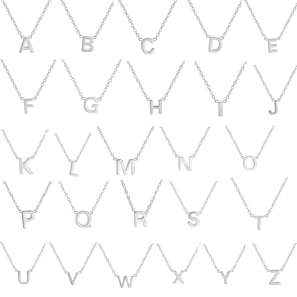 Minimalist Initial A-Z Letter Necklace for Women Alphabet Stainless Steel Choker Chains Jewelry Birthday Gift Wholesale