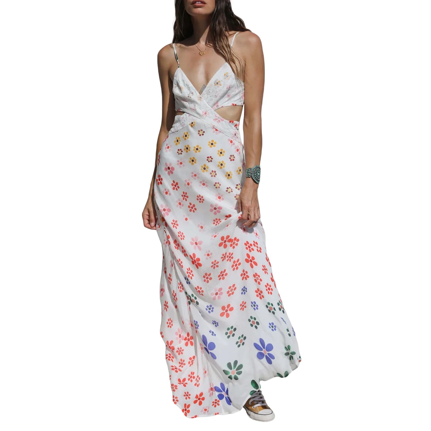 Women Slip Sleeveless Dress Summer Floral Print Tie Backless Party Dress for Vacation Cocktail Beach Streetwear