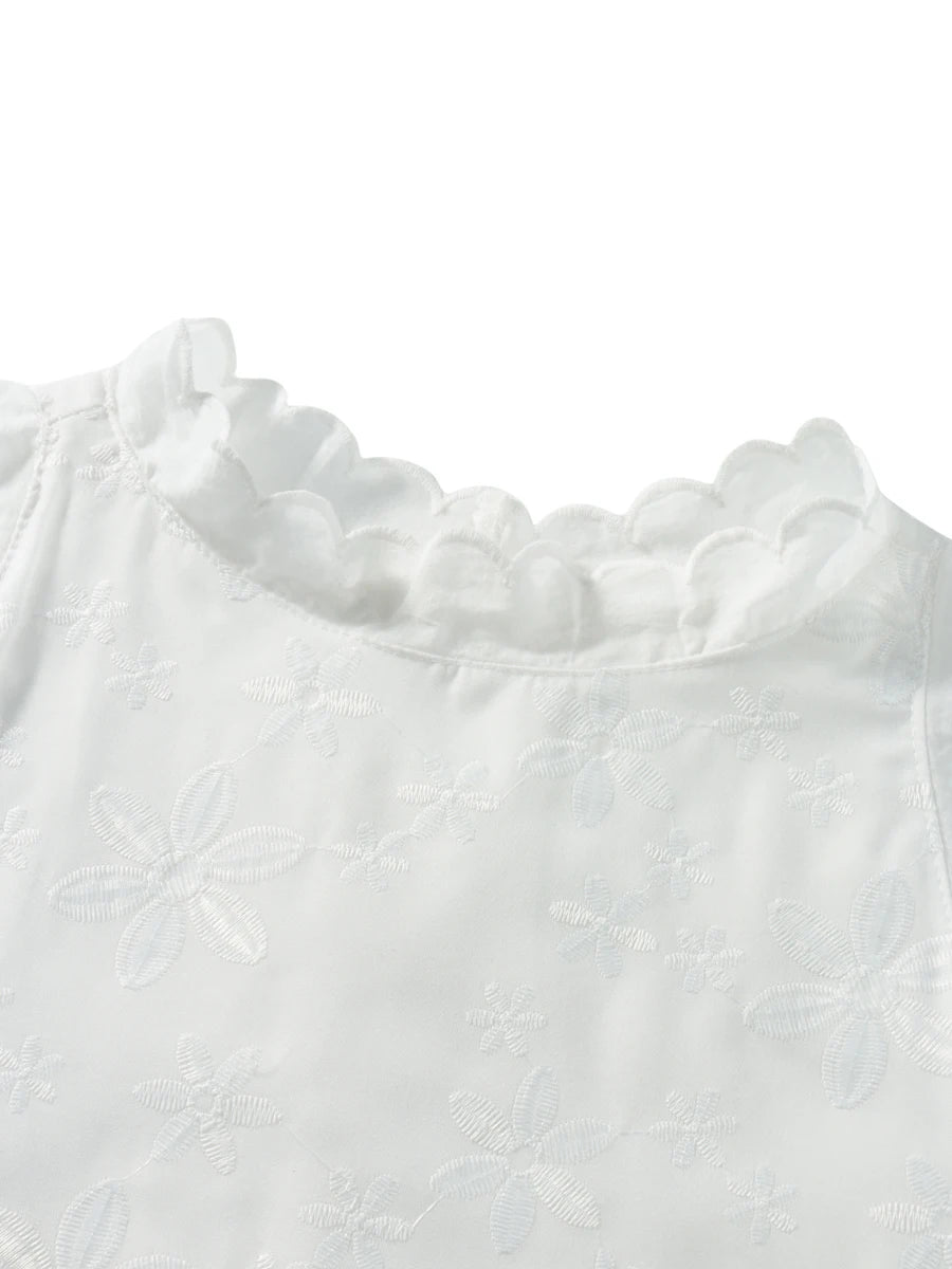 Women Summer Casual Short Dress Flower Lace Crew Neck Sleeveless Sweet Dress Fashion Mini Dress