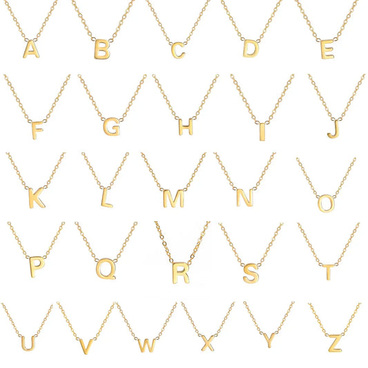 Minimalist Initial A-Z Letter Necklace for Women Alphabet Stainless Steel Choker Chains Jewelry Birthday Gift Wholesale