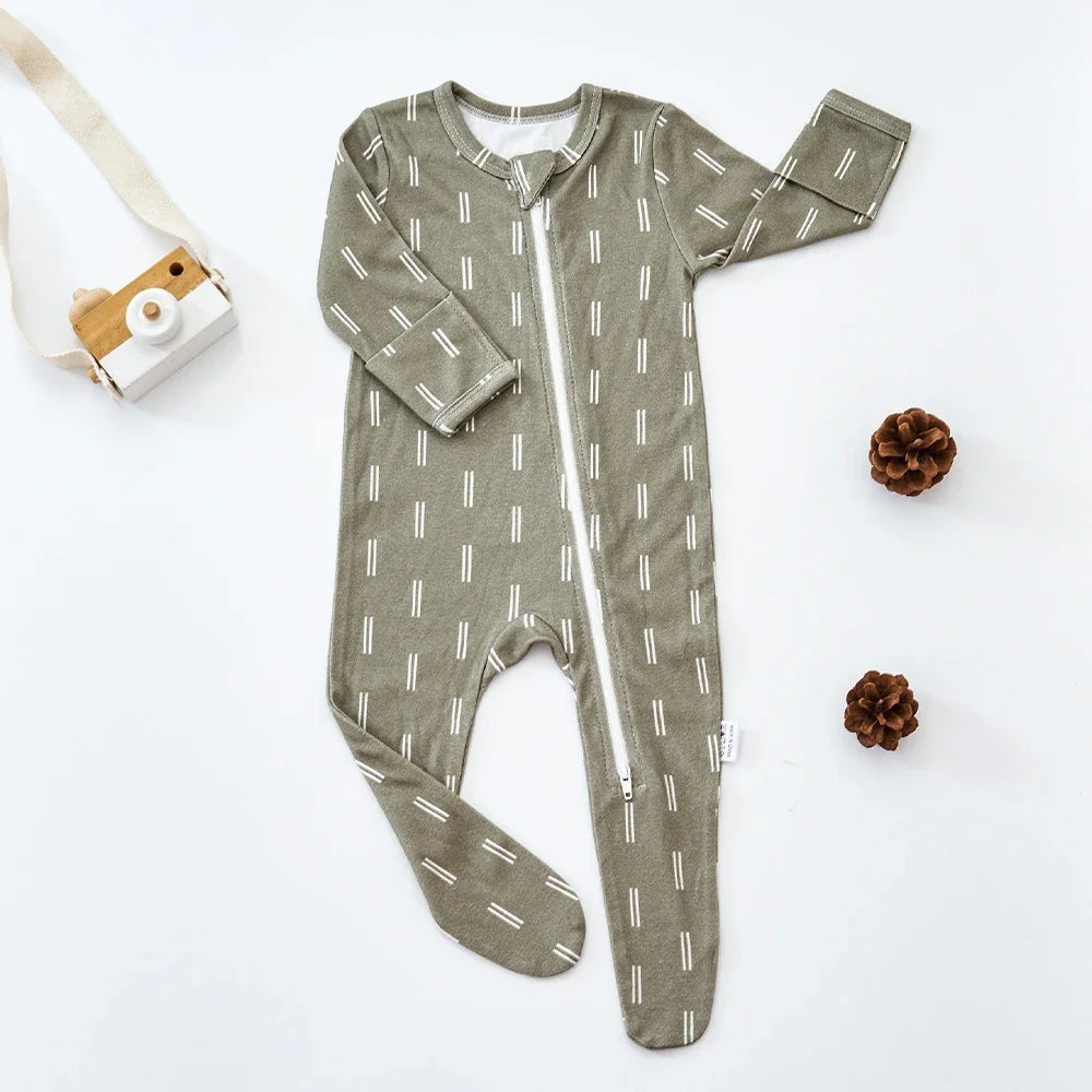 HappyFlute New Long-sleeve Bamboo Cotton Wrapped Foot jumpsuit Baby Romper Spring and Summer Baby Boy&Girls Newborn Clothings