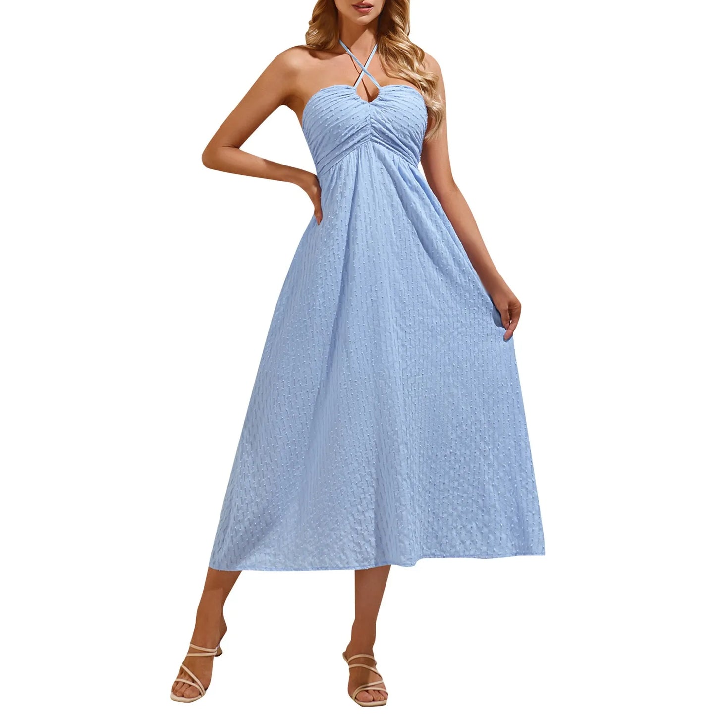 Summer Dress Women 2024 Solid Temperament Dress Casual Loose Short Sleeve Long Dress Vintage Harajuku Fashion Woman Clothes