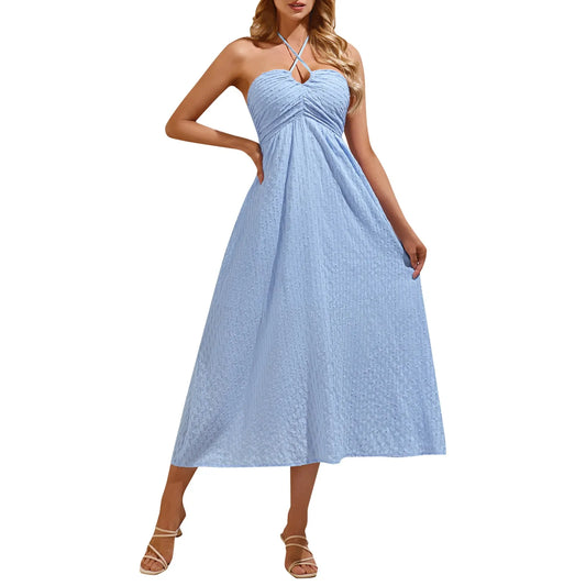 Summer Dress Women 2024 Solid Temperament Dress Casual Loose Short Sleeve Long Dress Vintage Harajuku Fashion Woman Clothes