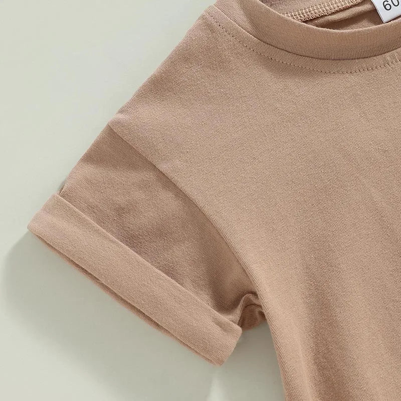 Newborn Baby Romper Summer Crewneck Romper Clothing Solid Casual Loose Jumpsuits Toddler Infant Boy Girl Cotton Playsuit