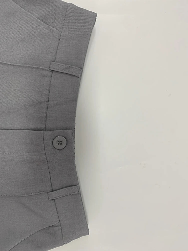 Fashion 2025 New Women's Ninth Pants Casual Loose Pockets Solid Color Elegant Wide Leg Trousers For Ladies Office