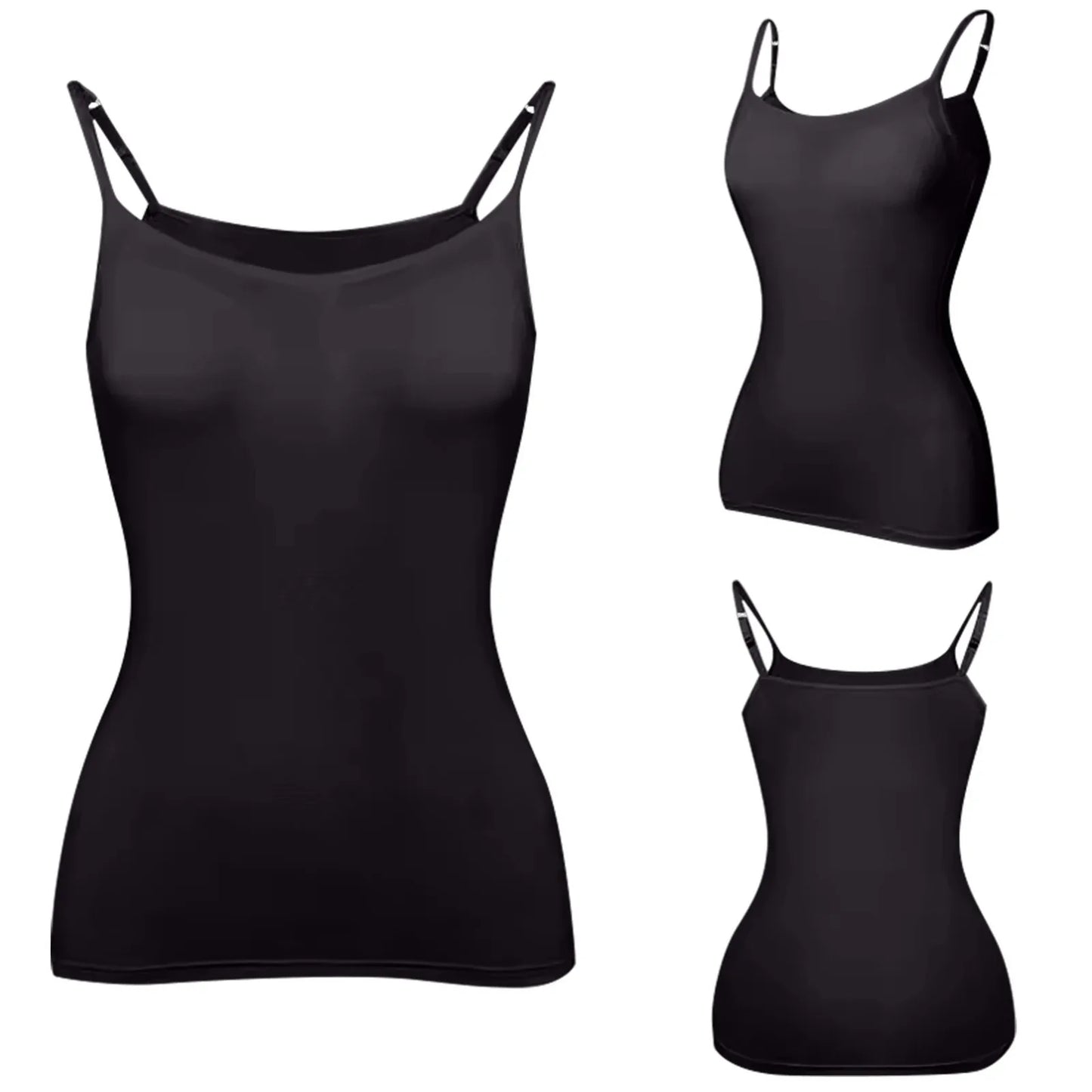 New Padded Bra Tank Top Women Modal Spaghetti Solid Cami Top Vest Female Adjustable Camisole With Built In Bra Fitness Clothing