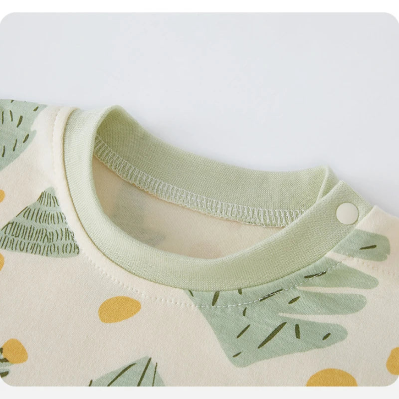 Infant Toddler Baby Thermal Underwear Set Autumn Winter Children Cartoon Printed Cotton Sleepwear Boy Girl Two Pieces Pajamas