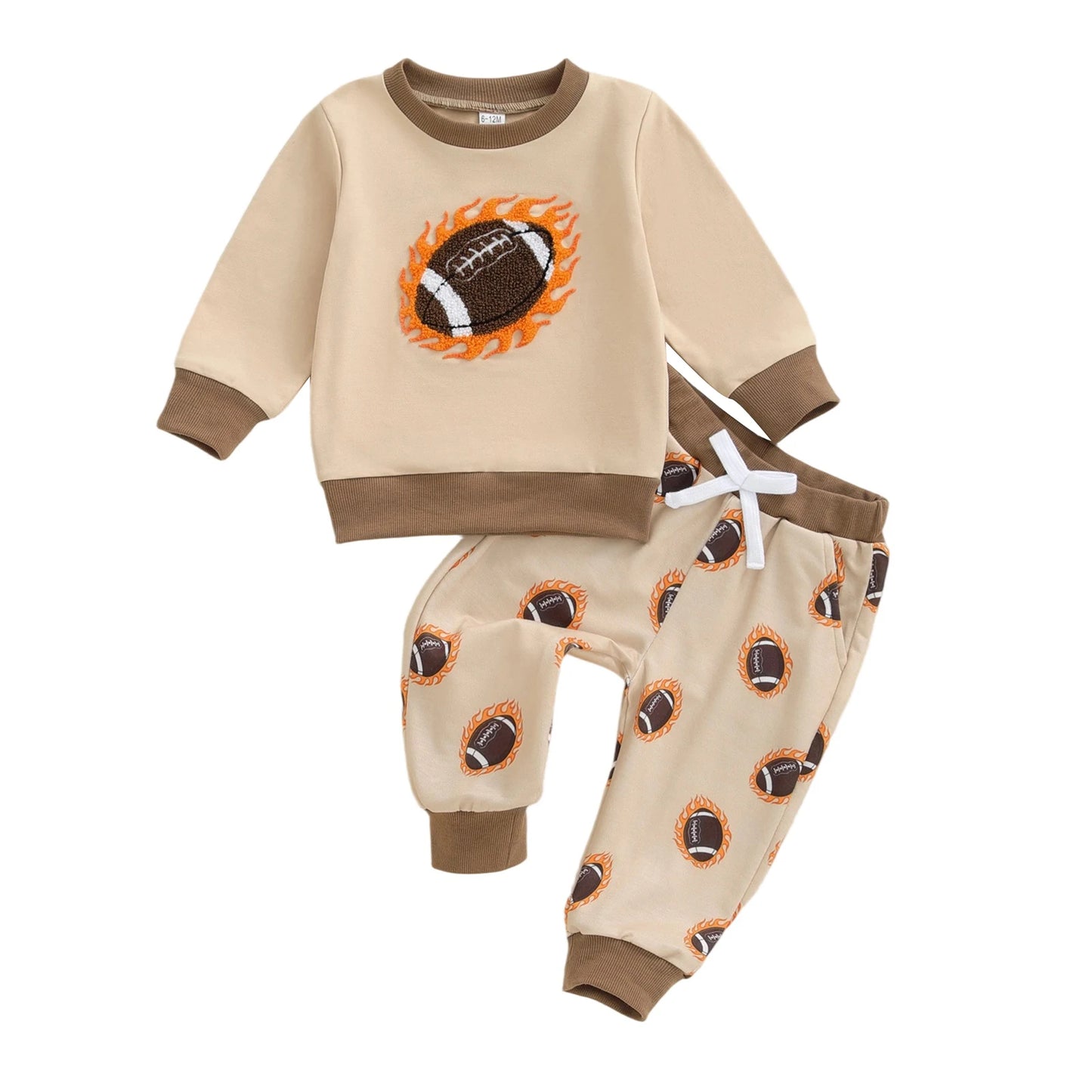 Baby Boy Autumn Clothes Sports Style Hooded Sweatshirt Drawstring Pants 2 Piece Set with Cute Animal Print