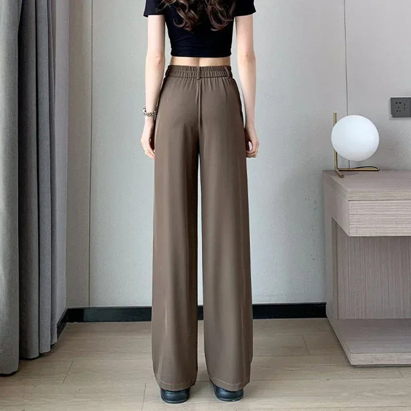 Women Suit Pants Lady Classic Fashion Trousers Female Comfortable Straight Leg Pants Mom Korean Casual Baggy Long Slacks