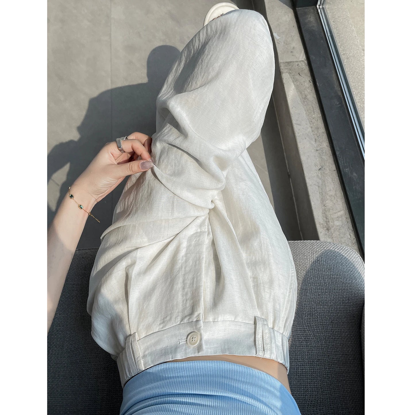 Cotton and Linen Women's Wide Leg Full Pants High Waist Summer Female Elegant Minimalism Straight Loose Trousers 2024 Autumn