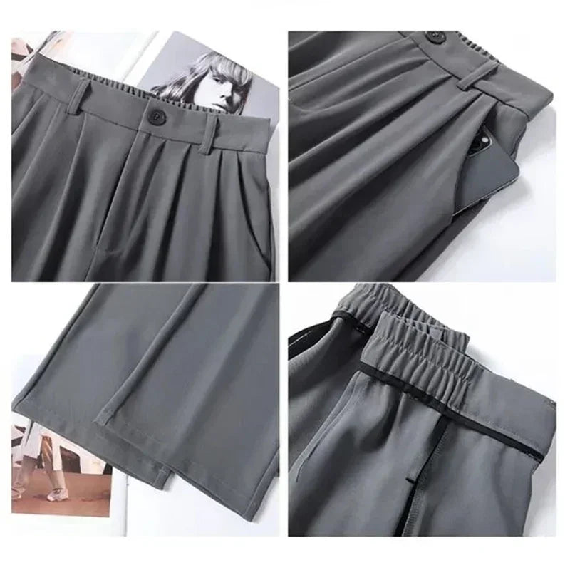 Women Suit Pants Lady Classic Fashion Trousers Female Comfortable Straight Leg Pants Mom Korean Casual Baggy Long Slacks