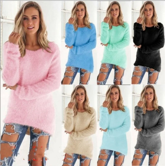 2025 New Loose Autumn Warm Sweater Fashion Women O-Neck Knitted Long Sleeve Pullovers Casual Office Lady Commute Solid Clothing