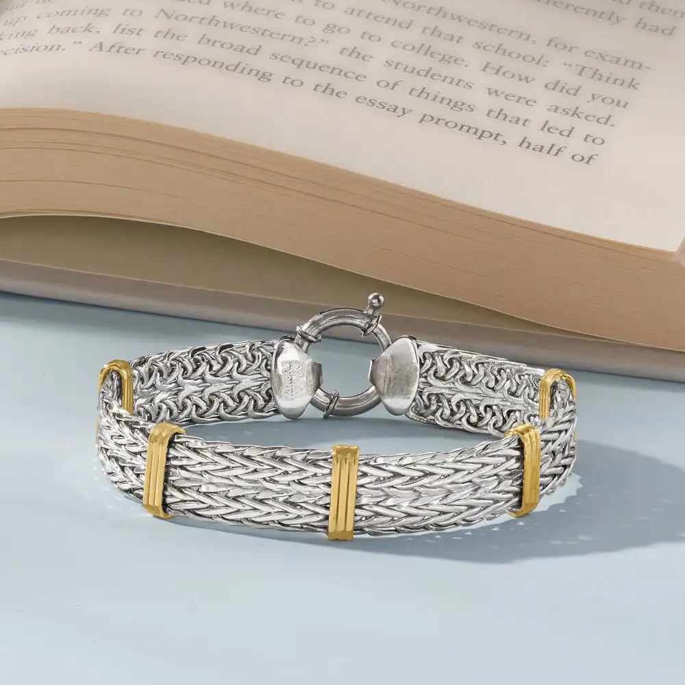 S925 Sterling Silver Byzantine Station Bracelet for Women Rope Bangle Wheat-Link Chain Bracelet Fine Jewelry Gift USA Warehouse