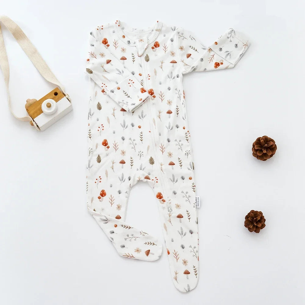 HappyFlute New Long-sleeve Bamboo Cotton Wrapped Foot jumpsuit Baby Romper Spring and Summer Baby Boy&Girls Newborn Clothings