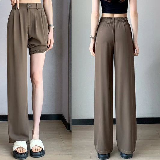 Women Suit Pants Lady Classic Fashion Trousers Female Comfortable Straight Leg Pants Mom Korean Casual Baggy Long Slacks