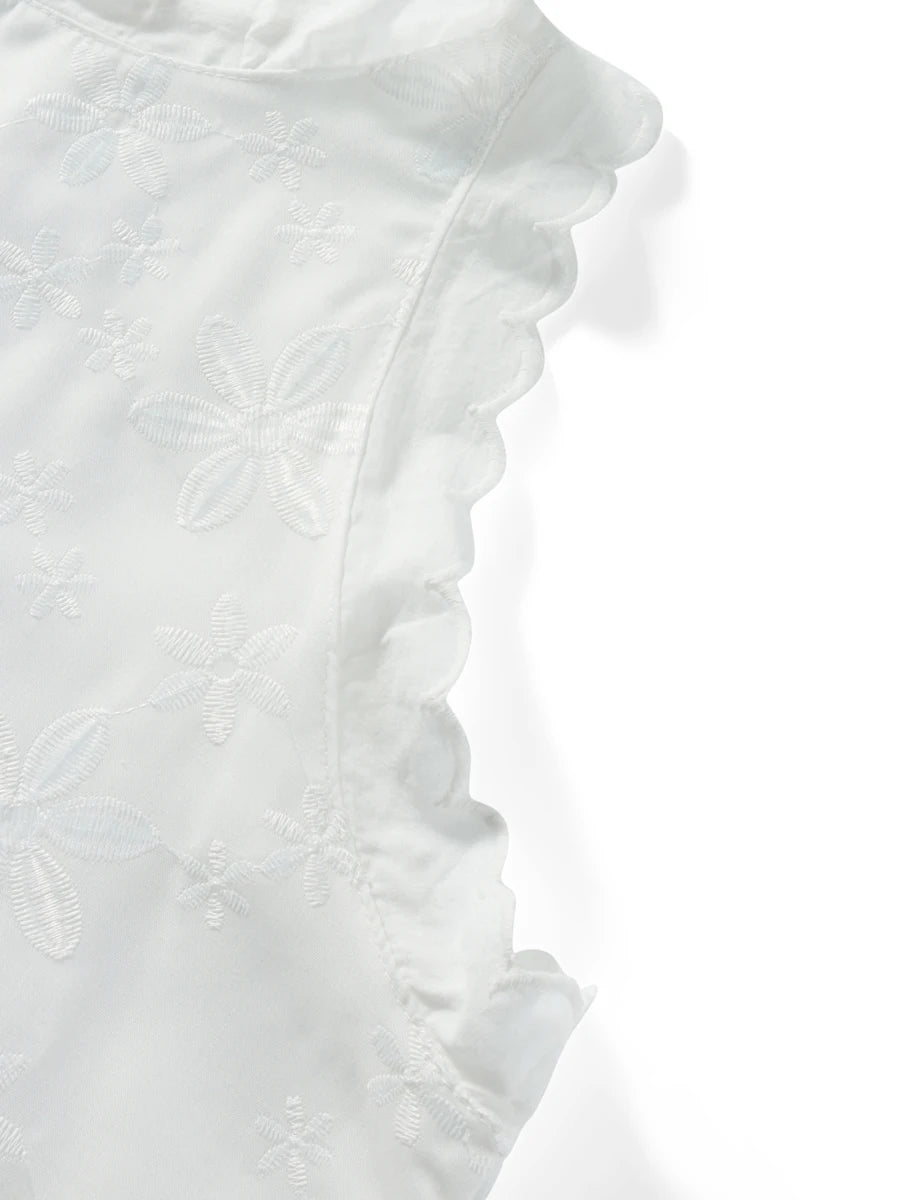 Women Summer Casual Short Dress Flower Lace Crew Neck Sleeveless Sweet Dress Fashion Mini Dress