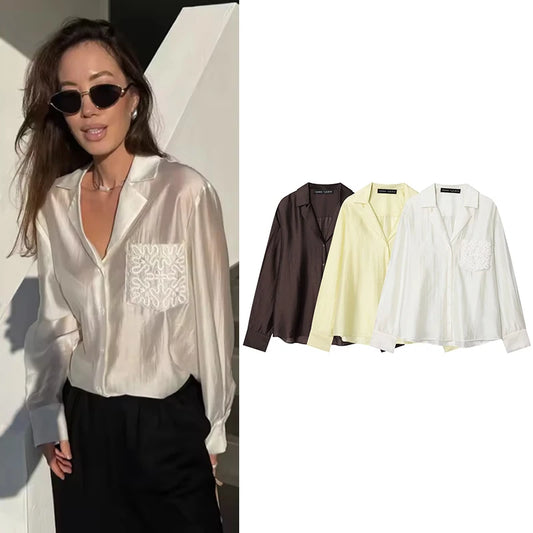 2025 New Women's Autumn Shirts Fashion Loose Elegant Office Shirts Chic Street Comfort Youth Travel Holiday Shirt Tops