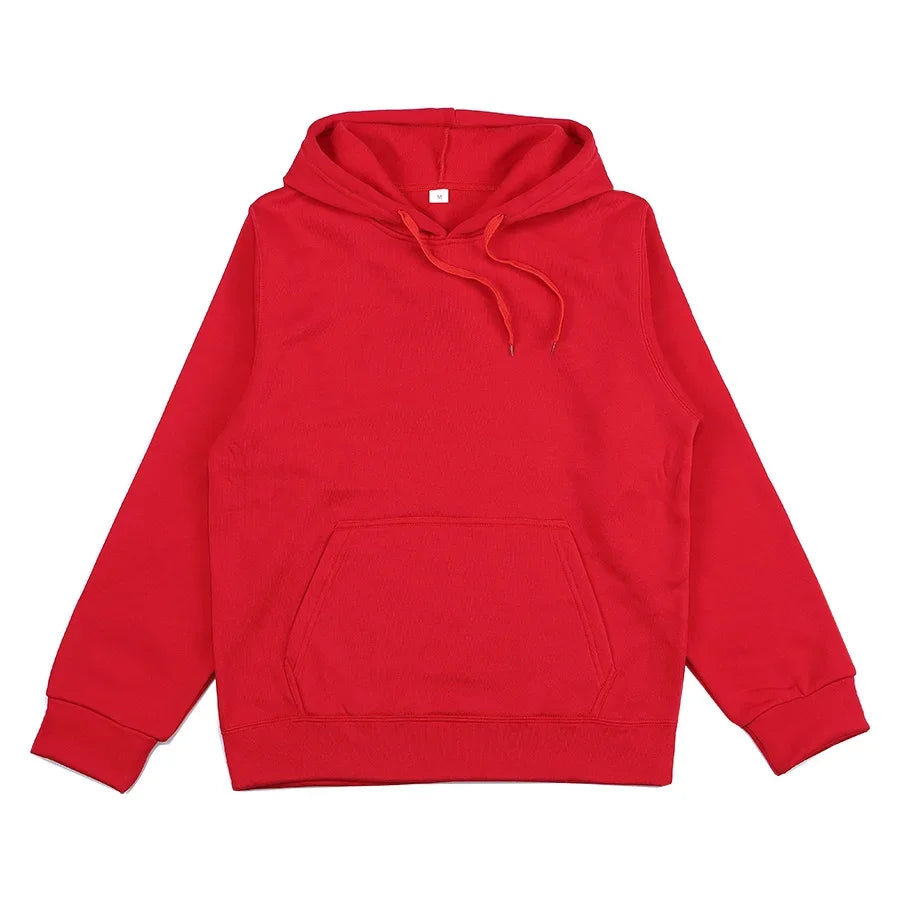 2024 men's and women's new hooded sweatshirt men's solid color sweatshirt women's and men's long sleeved inserted pocket pullove