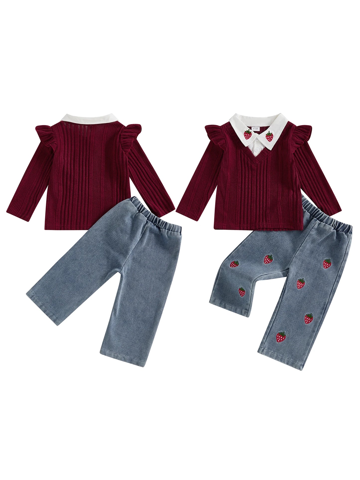 Toddler Girl 2-Piece Winter Outfits Warm Fleece Hoodie Jogger Pants Set Baby Girl Clothes for Fall Winter