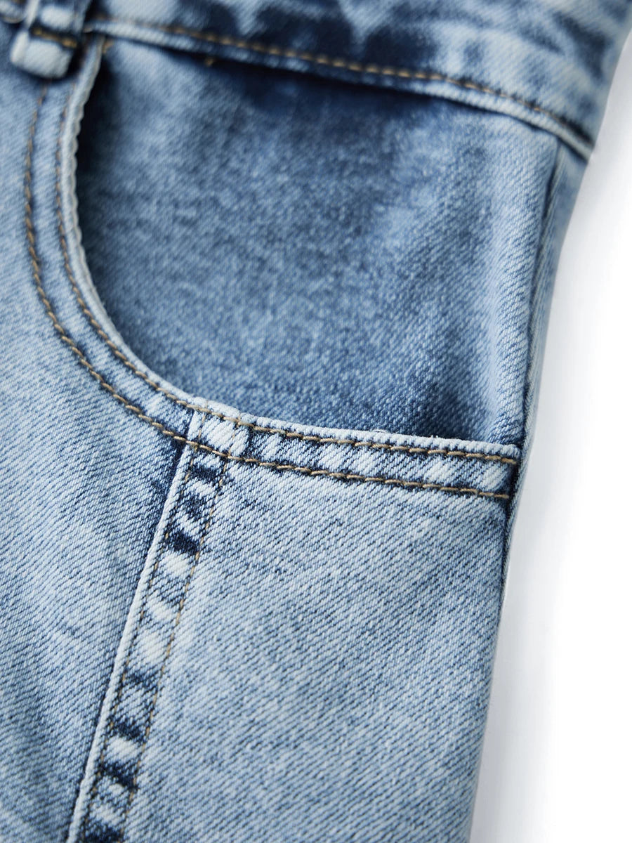 Women s Sleeveless Denim Jumpsuit with Button Up Front and Square Neckline Solid Color Overall Mini Dress for Summer Beachwear