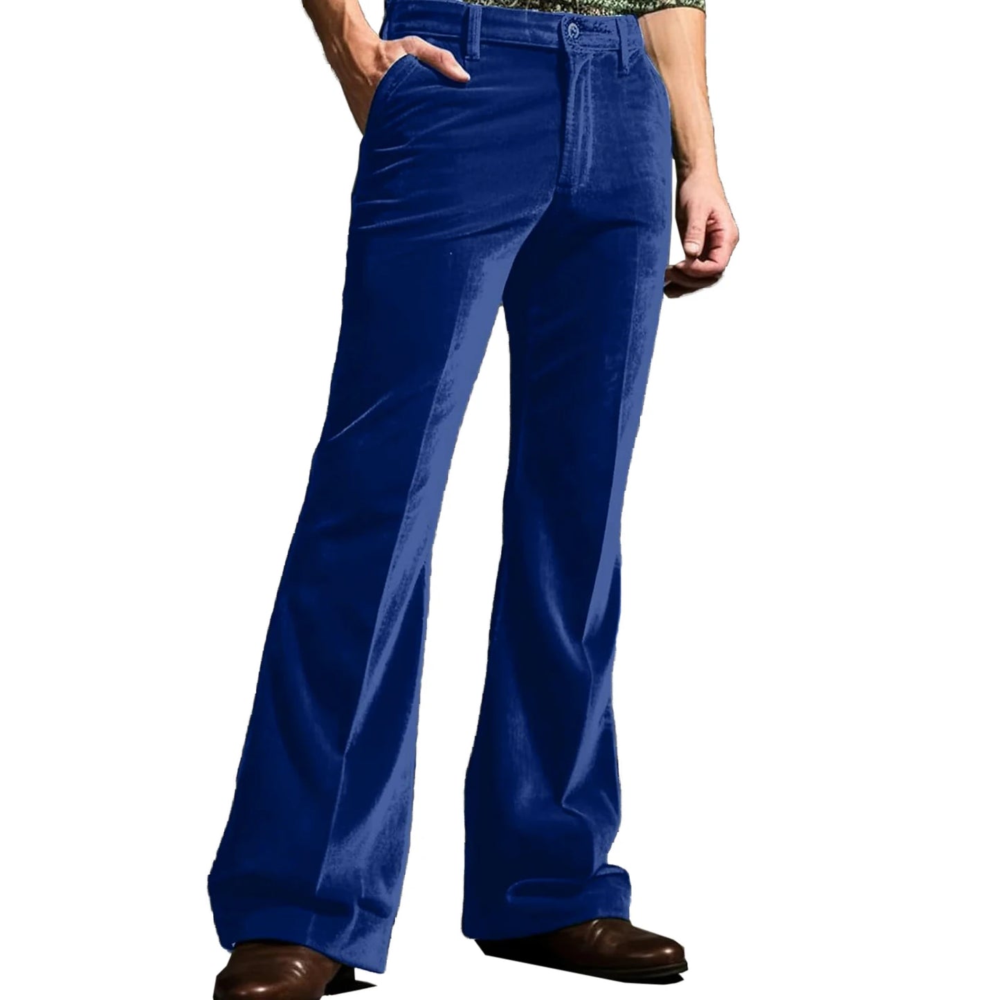 Men s Classic Fit Flared Dress Pants Elegant Solid Color Bell Bottom Trousers for Work Events Wedding Ceremony and Casual Wear