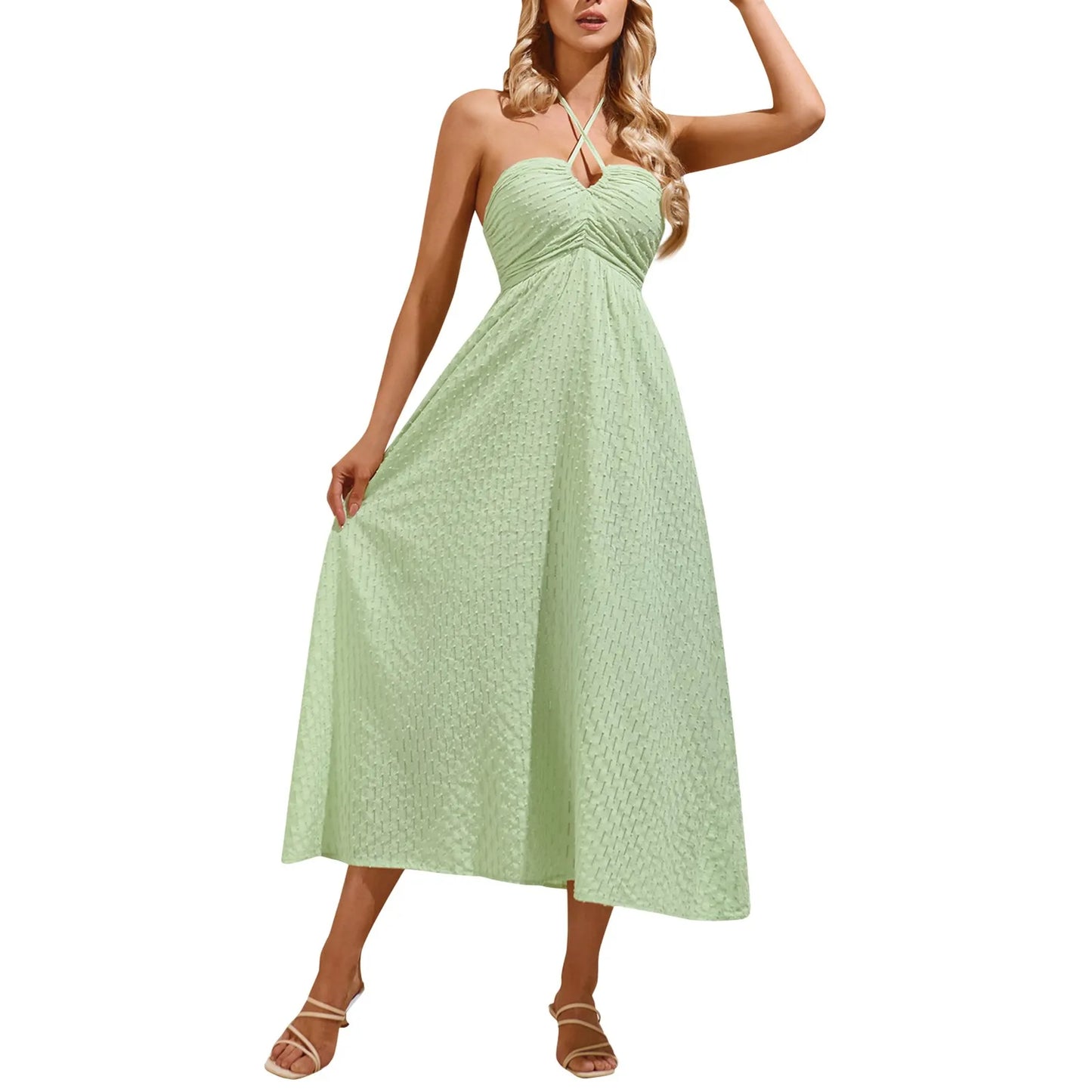 Summer Dress Women 2024 Solid Temperament Dress Casual Loose Short Sleeve Long Dress Vintage Harajuku Fashion Woman Clothes