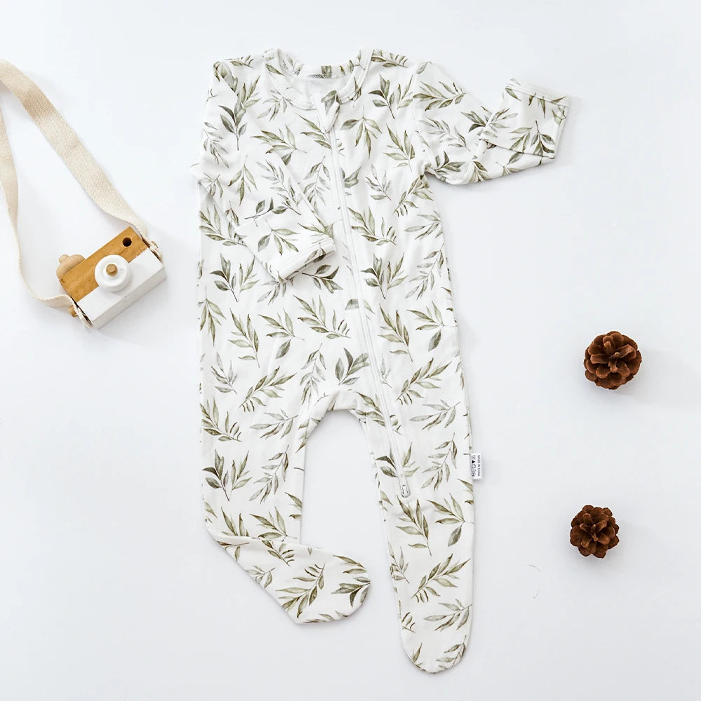 HappyFlute New Long-sleeve Bamboo Cotton Wrapped Foot jumpsuit Baby Romper Spring and Summer Baby Boy&Girls Newborn Clothings