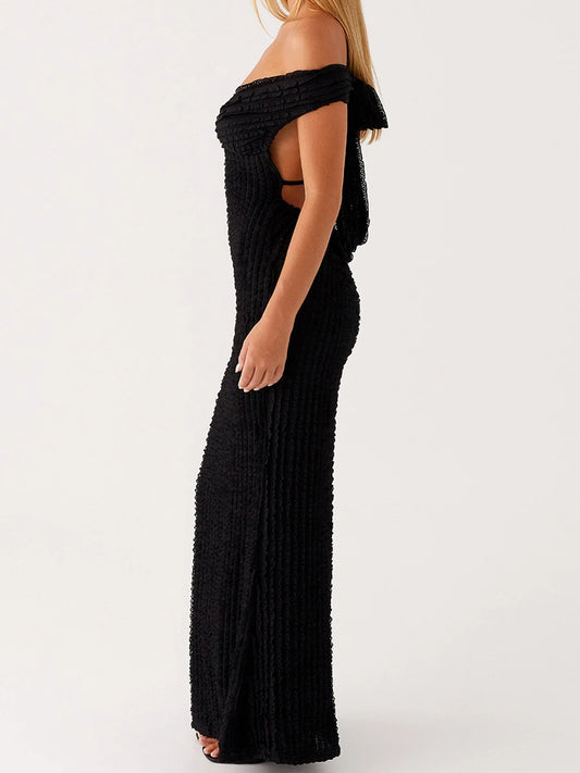 Elegant V-Neck Sleeveless Maxi Dress with Ruched Waistband and Flowy Skirt for Women s Evening Party Wear