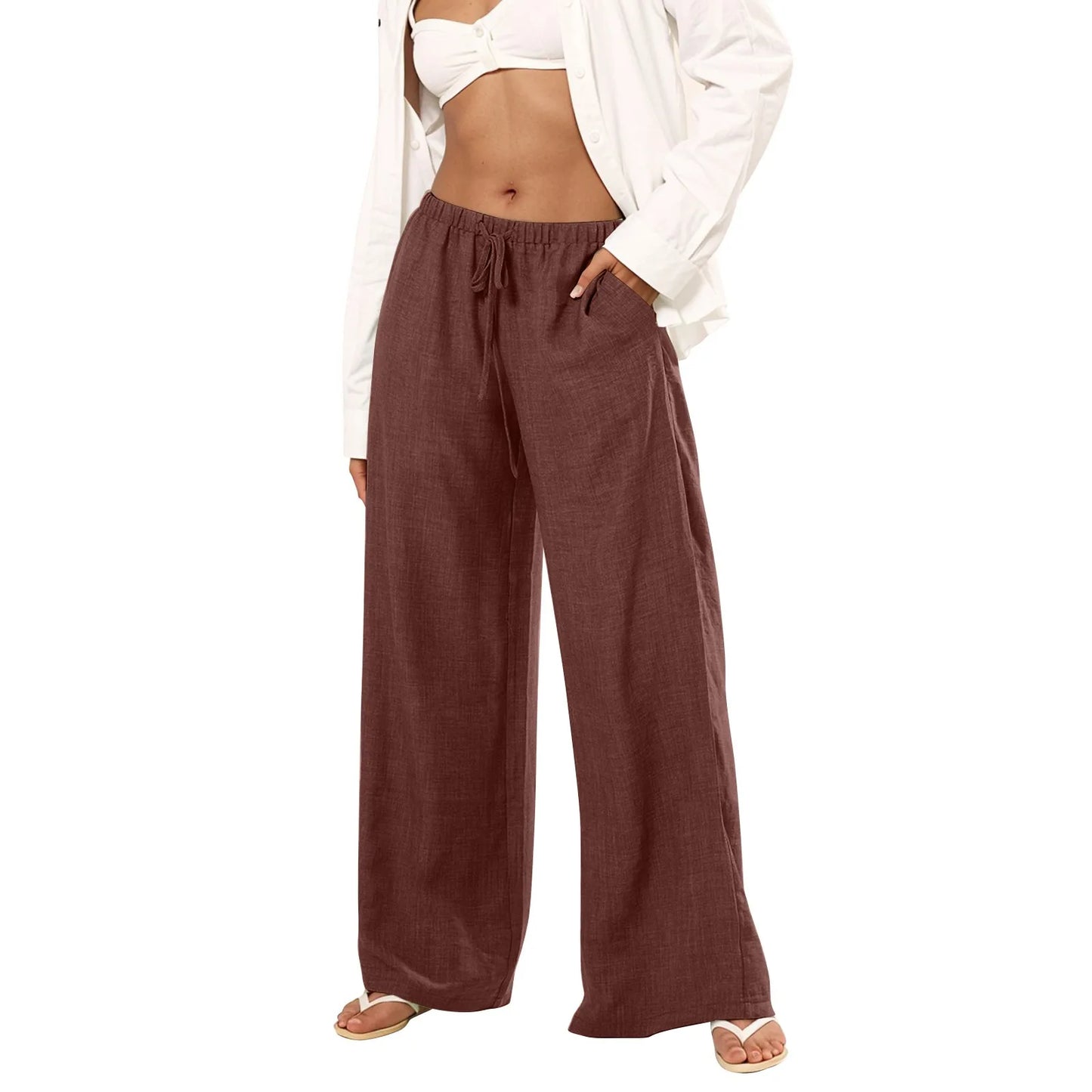 Womens Palazzo Pants Summer Casual Flowy Wide Leg Trousers Beach Travel Vacation Outfits Pantalones De Mujer Ropa De Mujer