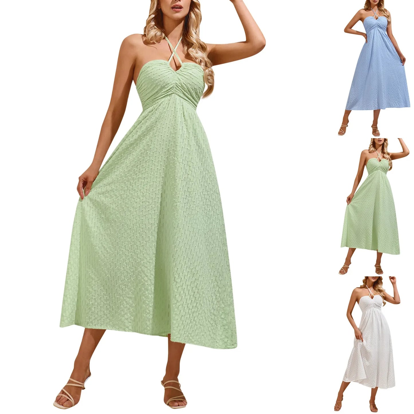 Summer Dress Women 2024 Solid Temperament Dress Casual Loose Short Sleeve Long Dress Vintage Harajuku Fashion Woman Clothes