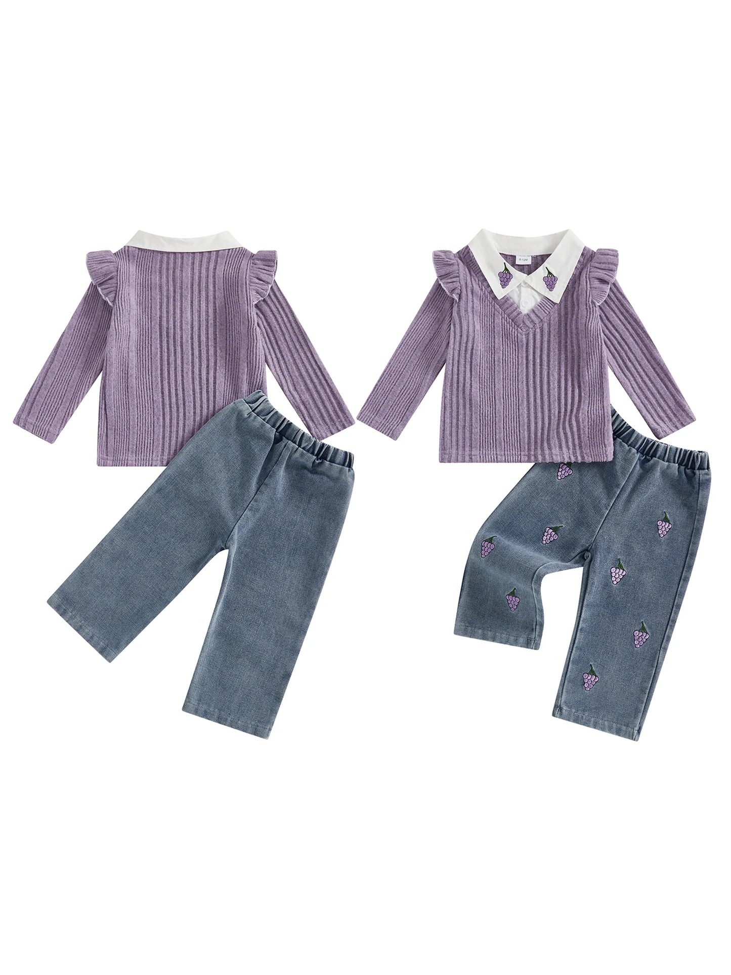 Toddler Girl 2-Piece Winter Outfits Warm Fleece Hoodie Jogger Pants Set Baby Girl Clothes for Fall Winter