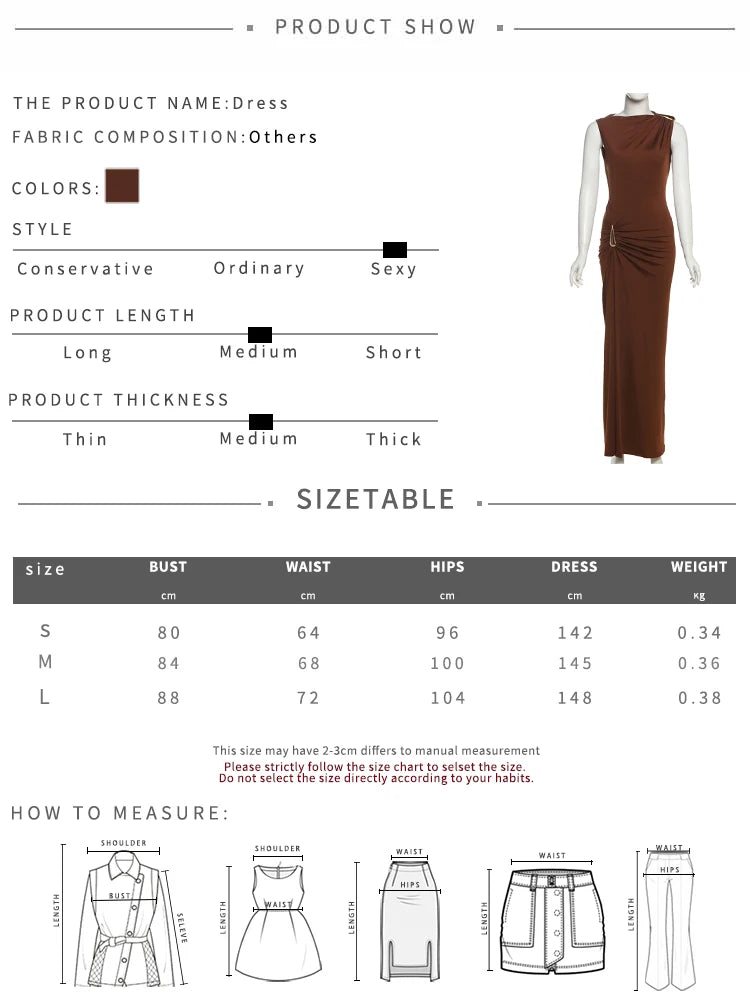 Weird Puss Classic Metal Ruched Women Dress Elegant Crew Neck Sleeveless Irregular Simple Summer Party Trend Stretch Vestidos