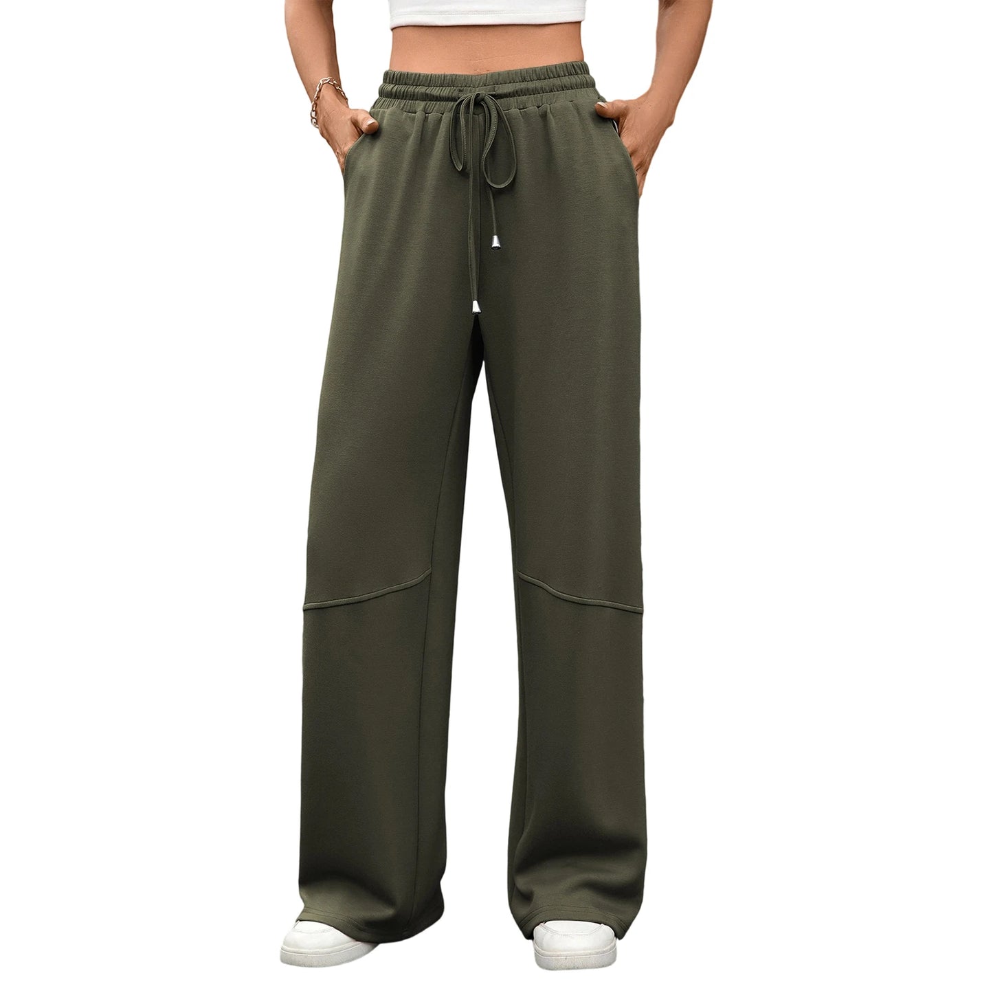 Women s Winter Warm Fleece Lined Jogger Pants with Adjustable Drawstring Waist and Pockets for Cold Weather Comfort