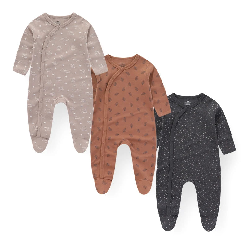 3 Pcs Autumn Winter Fashion Unisex Long Sleeve Casual Soft Comfort Baby Boy Girl Romper Newborn Shower Gifts