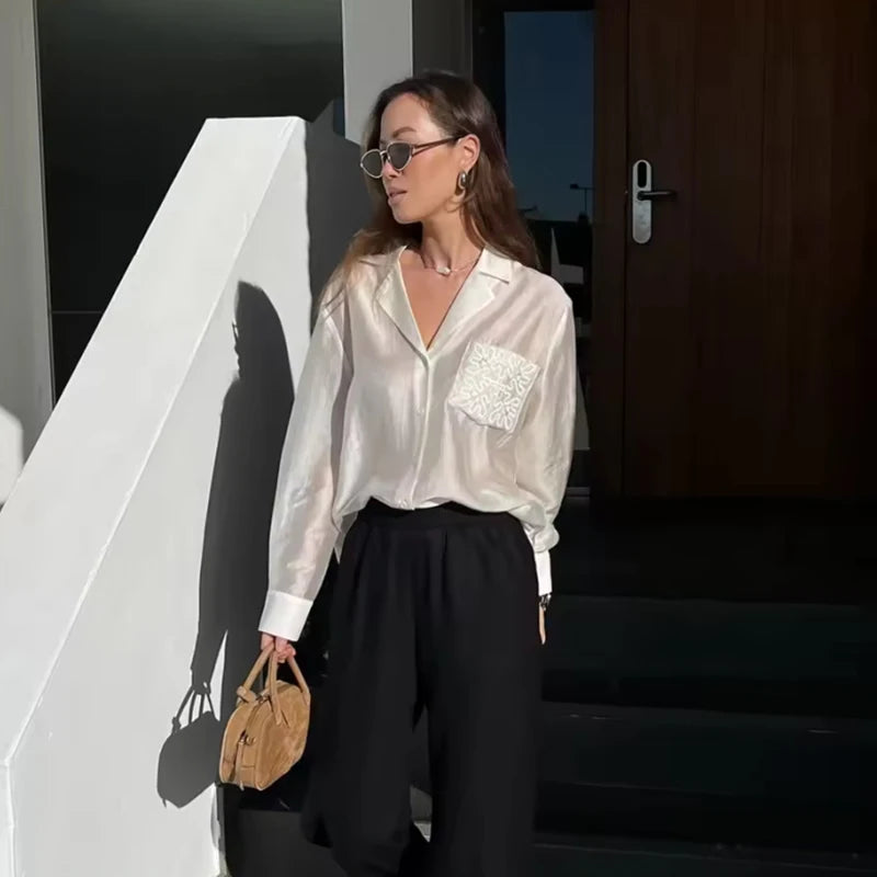 2025 New Women's Autumn Shirts Fashion Loose Elegant Office Shirts Chic Street Comfort Youth Travel Holiday Shirt Tops