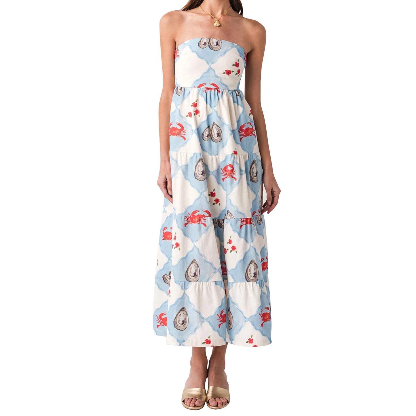 Women s Sleeveless Maxi Dress with Tropical Palm Leaf Print and Ruffle Detailing Off-Shoulder Flowy Summer Dress