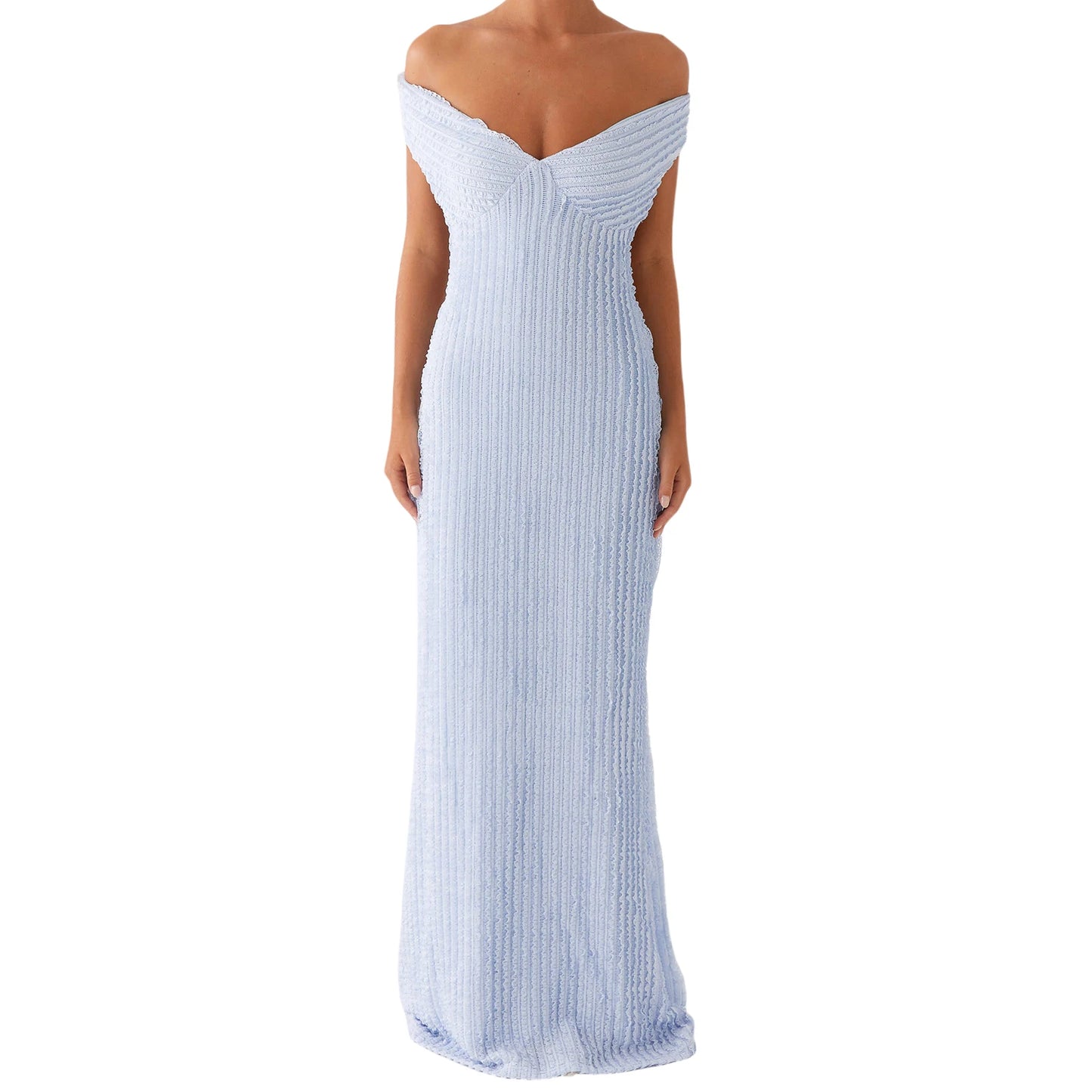 Elegant V-Neck Sleeveless Maxi Dress with Ruched Waistband and Flowy Skirt for Women s Evening Party Wear