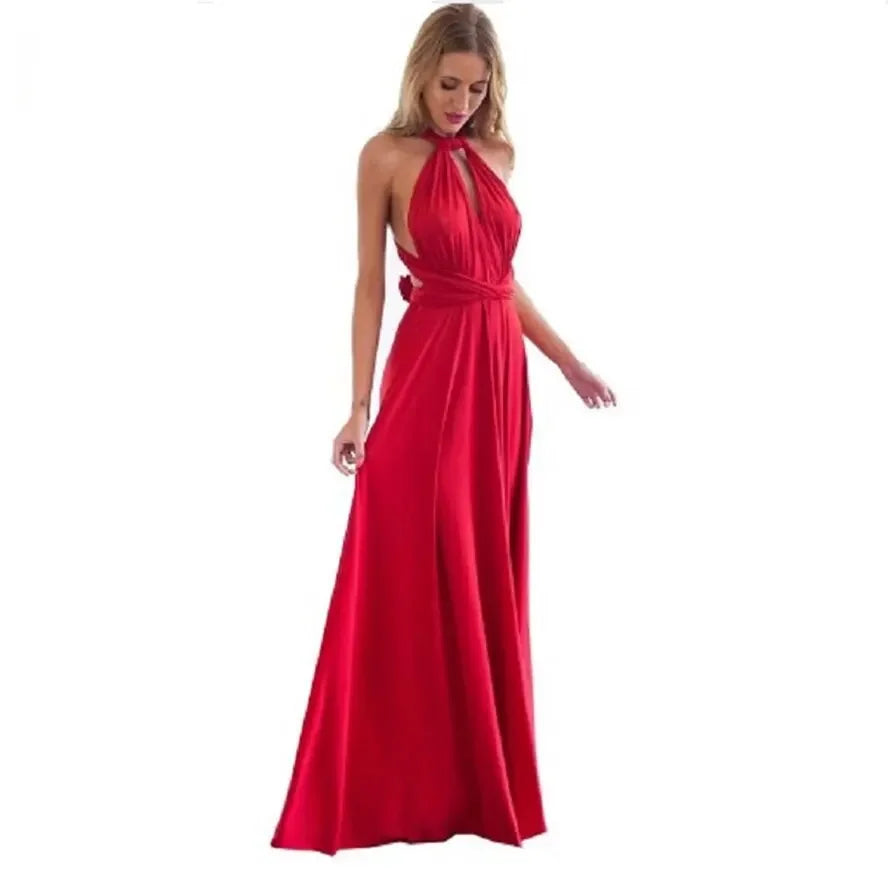 Sexy Women Multiway Wrap Convertible Boho Maxi Club Red Dress Bandage Long Dress Party Bridesmaids Infinity Robe Longue Femme