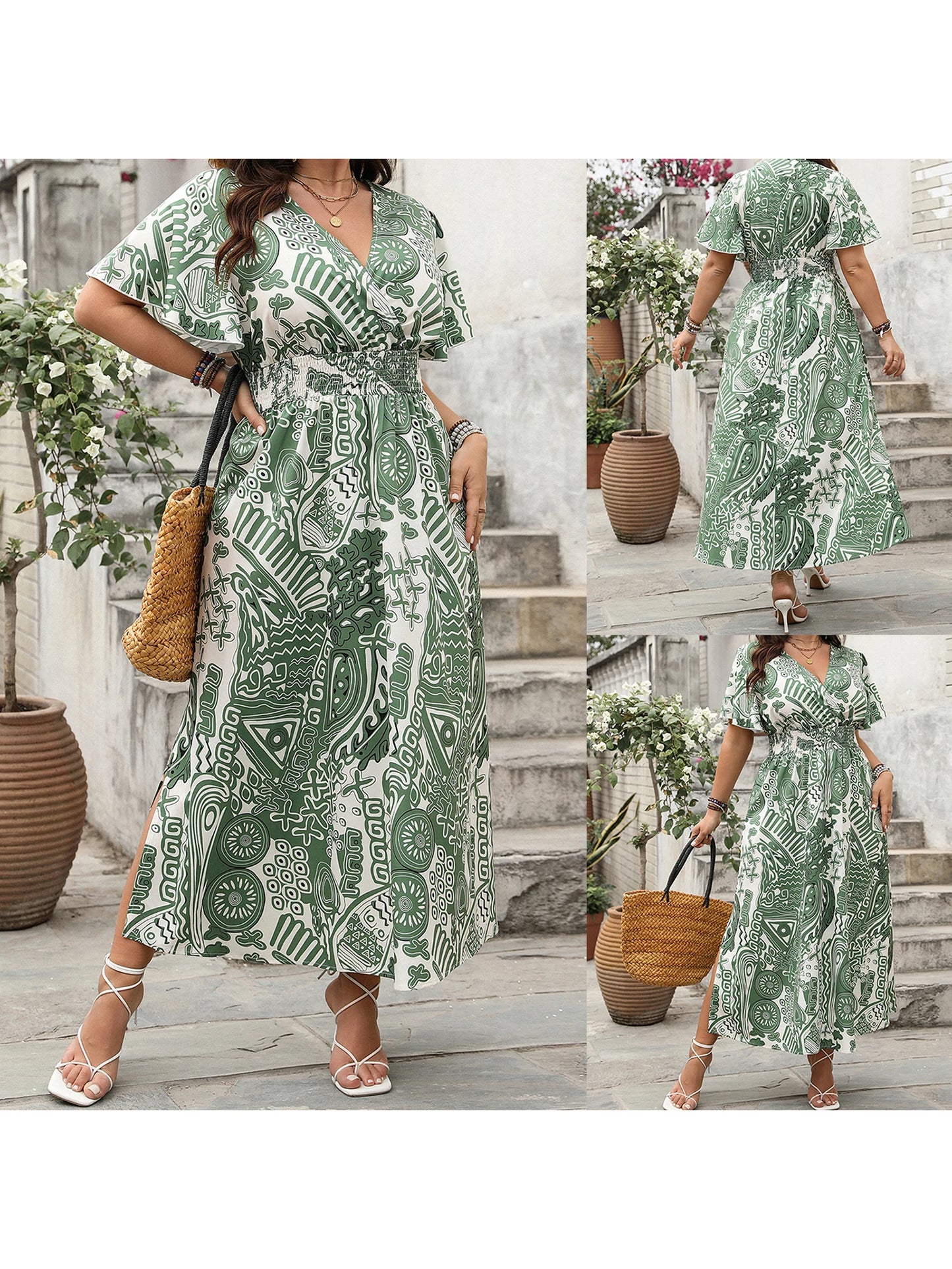 Elegant Floral Print Off-Shoulder Maxi Dress with Ruffle Hem and Tie Waist for Women s Summer Wedding Guest Outfit