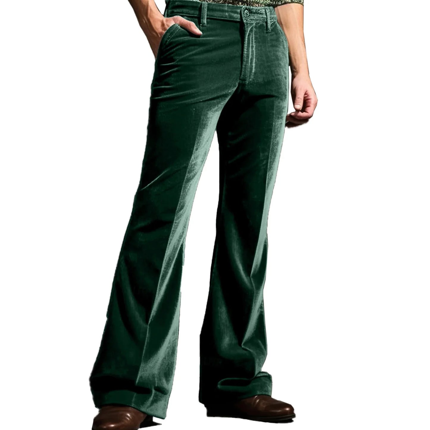 Men s Classic Fit Flared Dress Pants Elegant Solid Color Bell Bottom Trousers for Work Events Wedding Ceremony and Casual Wear