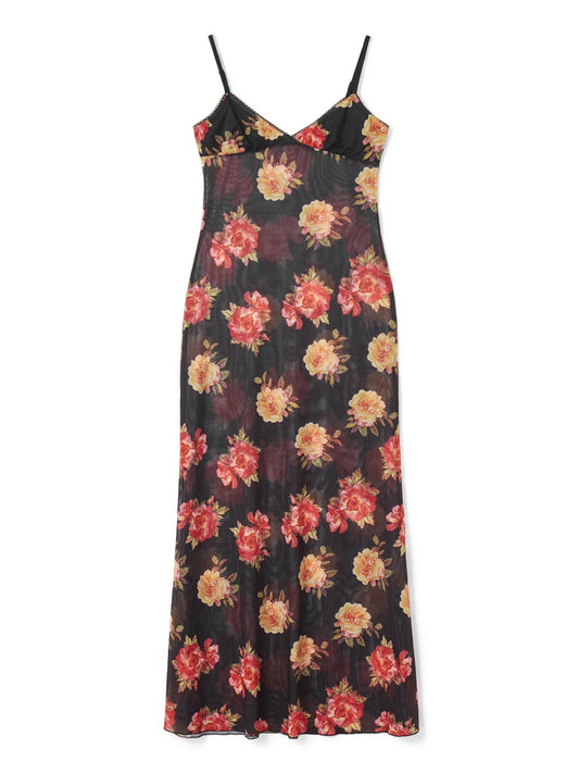 Women Floral Sleeveless Dress Summer Spaghetti Strap Backless Party Dress for Cocktail Beach Streetwear