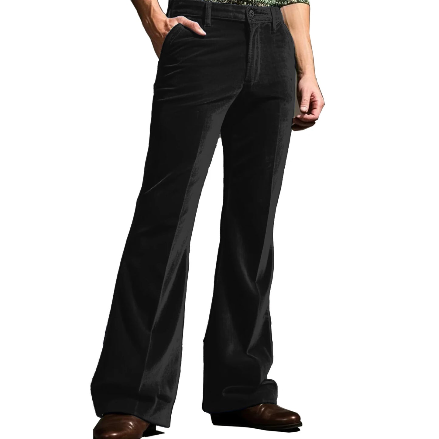 Men s Classic Fit Flared Dress Pants Elegant Solid Color Bell Bottom Trousers for Work Events Wedding Ceremony and Casual Wear