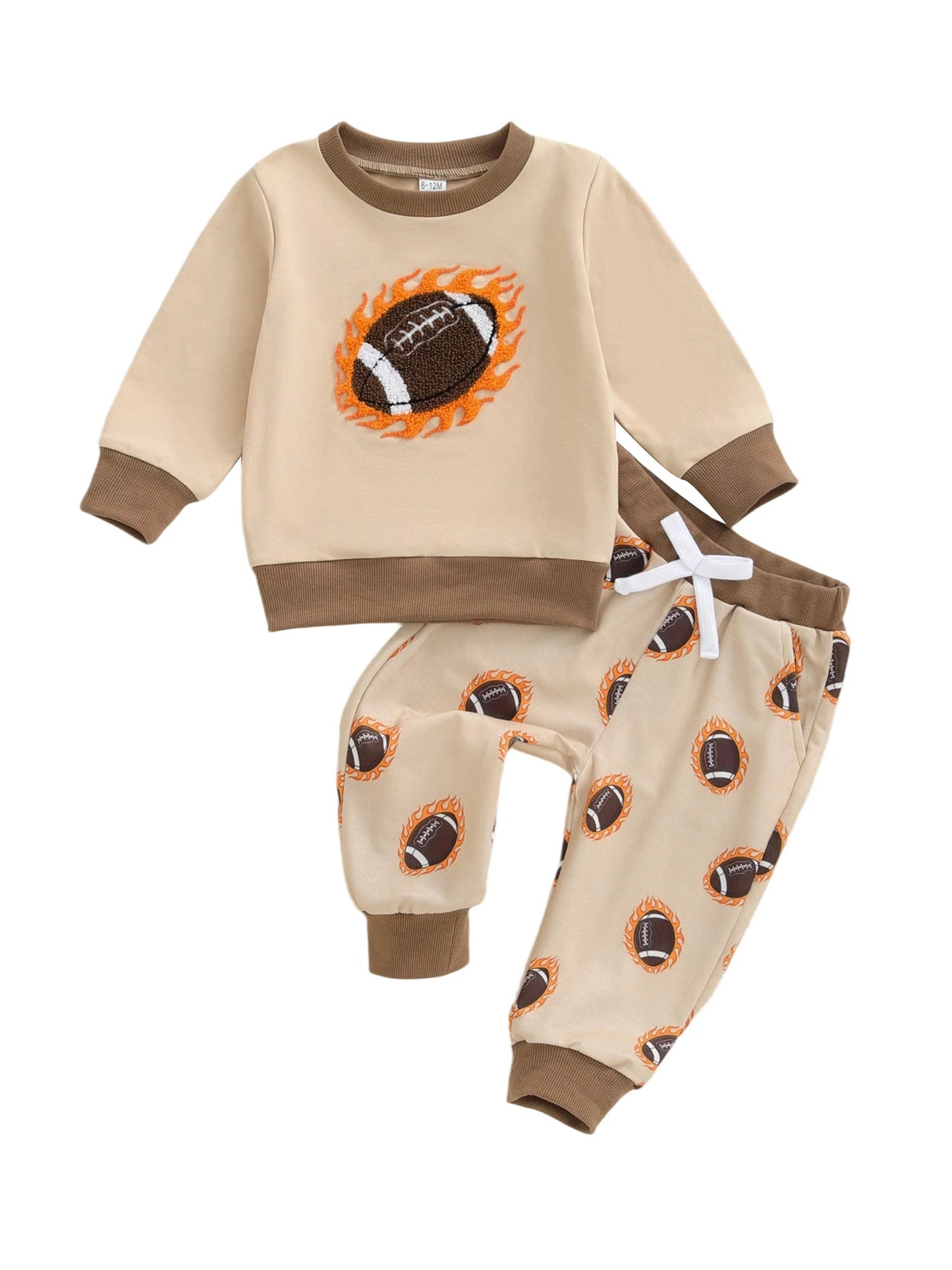 Baby Boy Autumn Clothes Sports Style Hooded Sweatshirt Drawstring Pants 2 Piece Set with Cute Animal Print