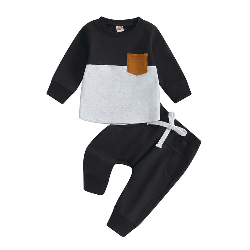 Toddler Boys Winter Outfits Warm Hooded Jacket and Fleece Pants Set for Baby Boys 2 Piece Clothing Set
